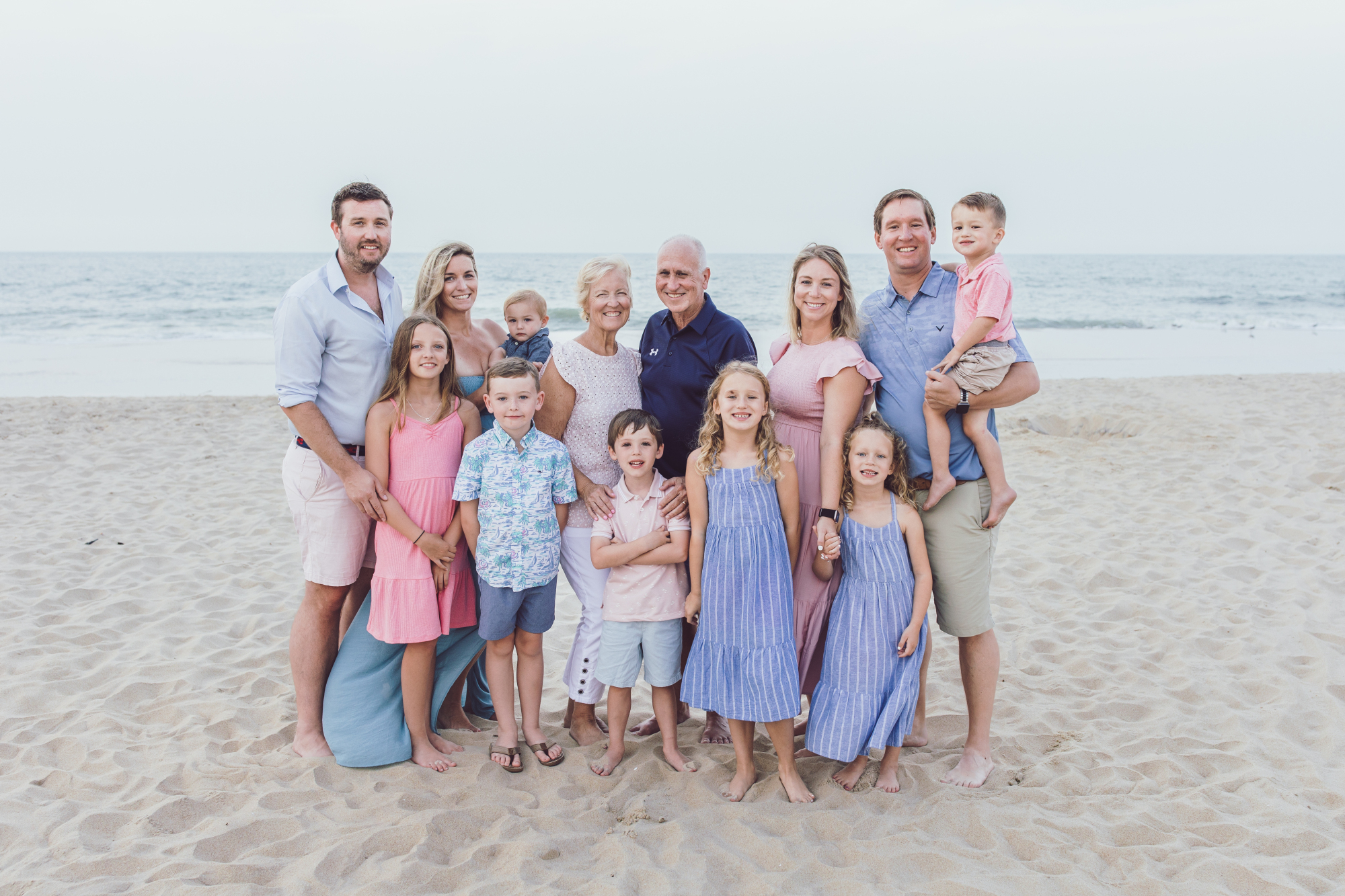 Golden hour family portrait on Dewey Beach