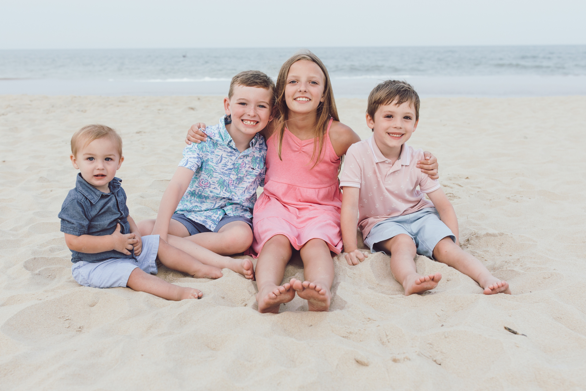 Shoreline family portrait on Dewey Beach