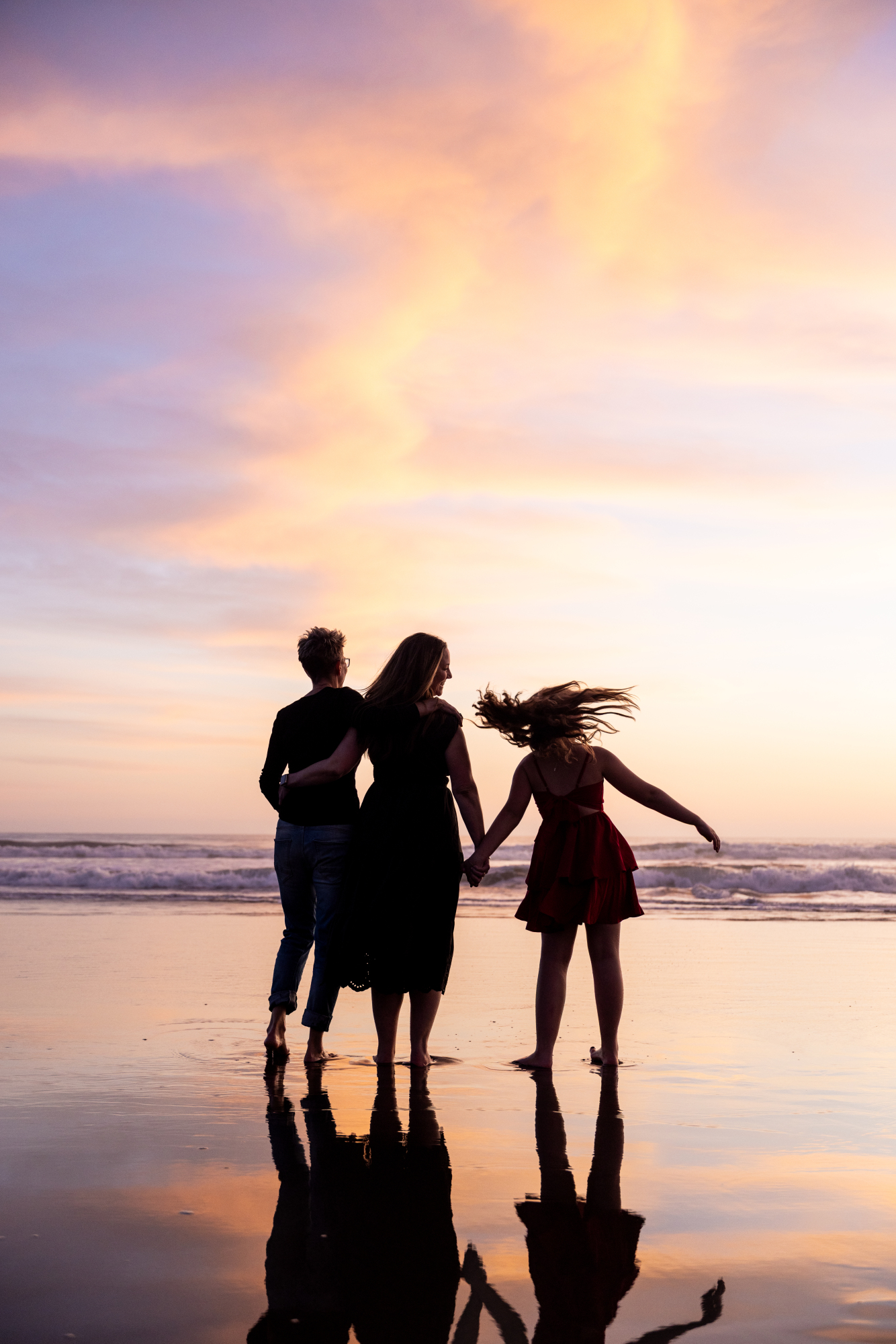 Sunset silhouette portrait on Dewey Beach